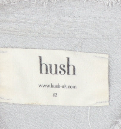 Hush Women Grey Long Sleeve Shirt Dress Size 12 Lightweight Viscose