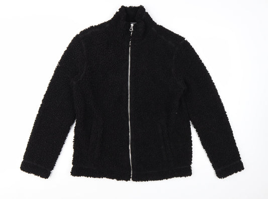 H&M Men's Black Regular Fit Fleece Zip Jacket Size S