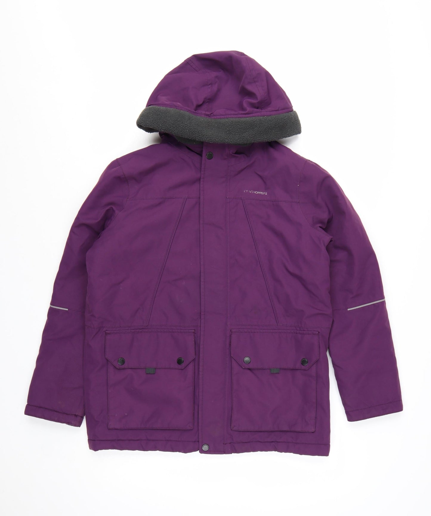 Craghoppers Boys Purple Waterproof Hooded Parka Coat Age 13