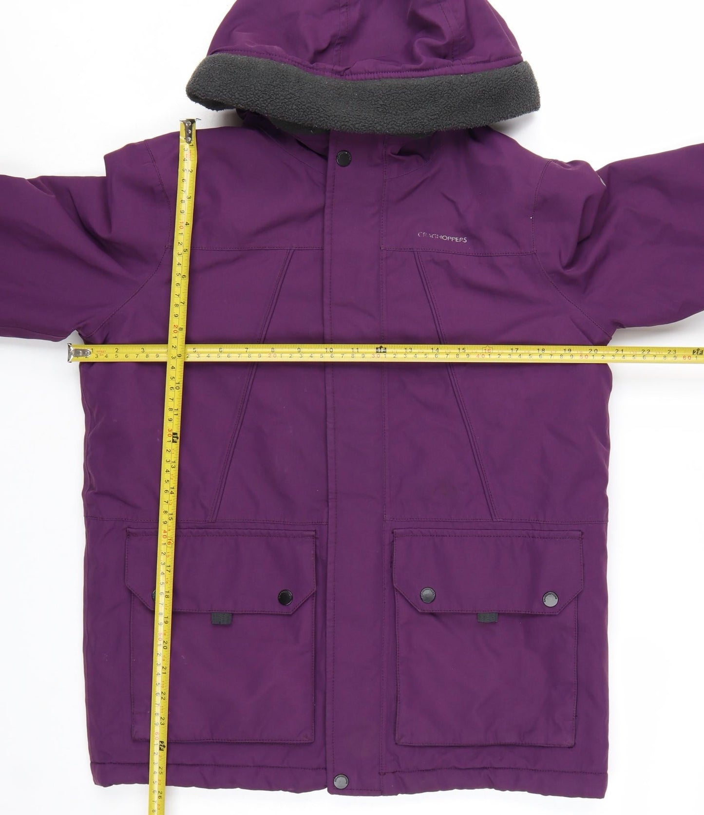 Craghoppers Boys Purple Waterproof Hooded Parka Coat Age 13