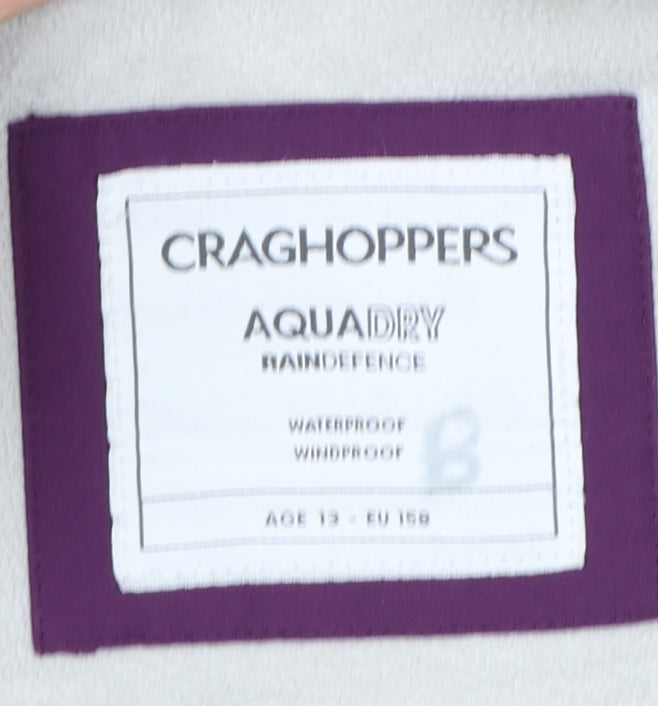 Craghoppers Boys Purple Waterproof Hooded Parka Coat Age 13