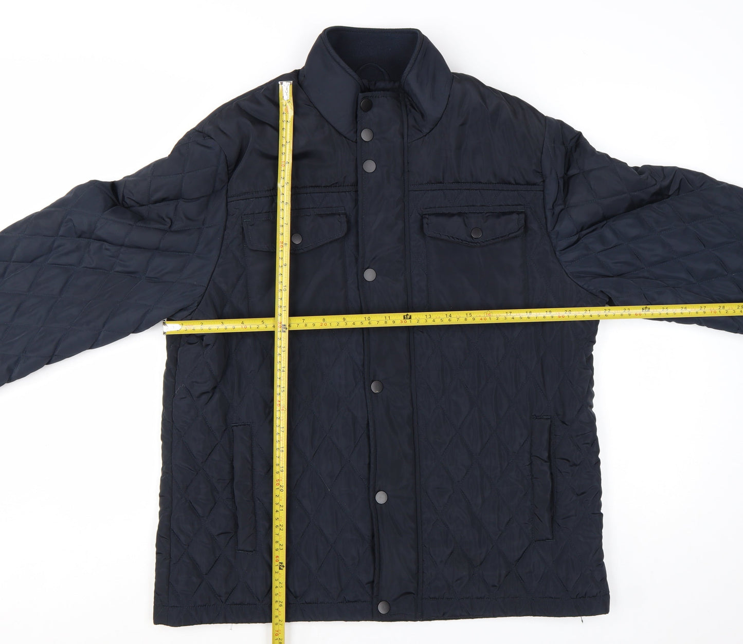 F&F Men's Blue Quilted Jacket L Regular Fit Polyester