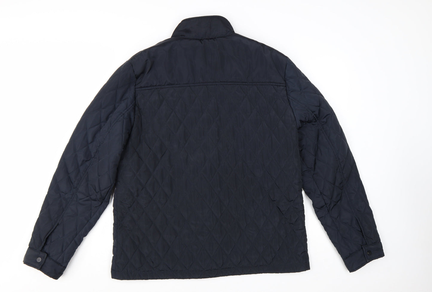 F&F Men's Blue Quilted Jacket L Regular Fit Polyester
