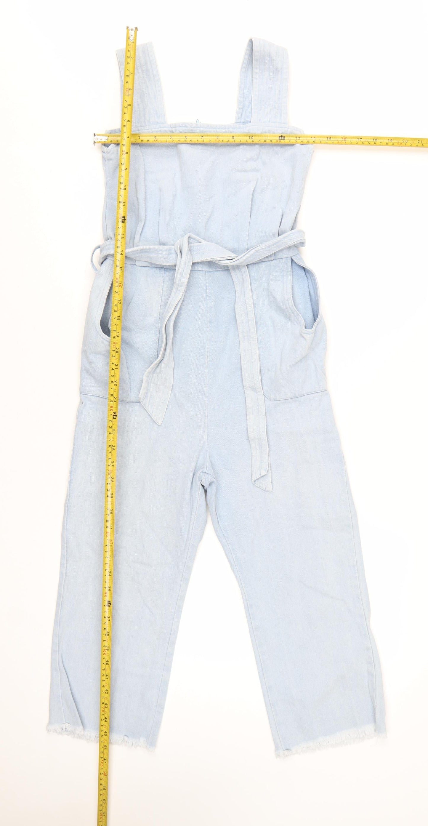 Liquor N Poker Girls Blue Denim Belted Sleeveless Jumpsuit Age 8