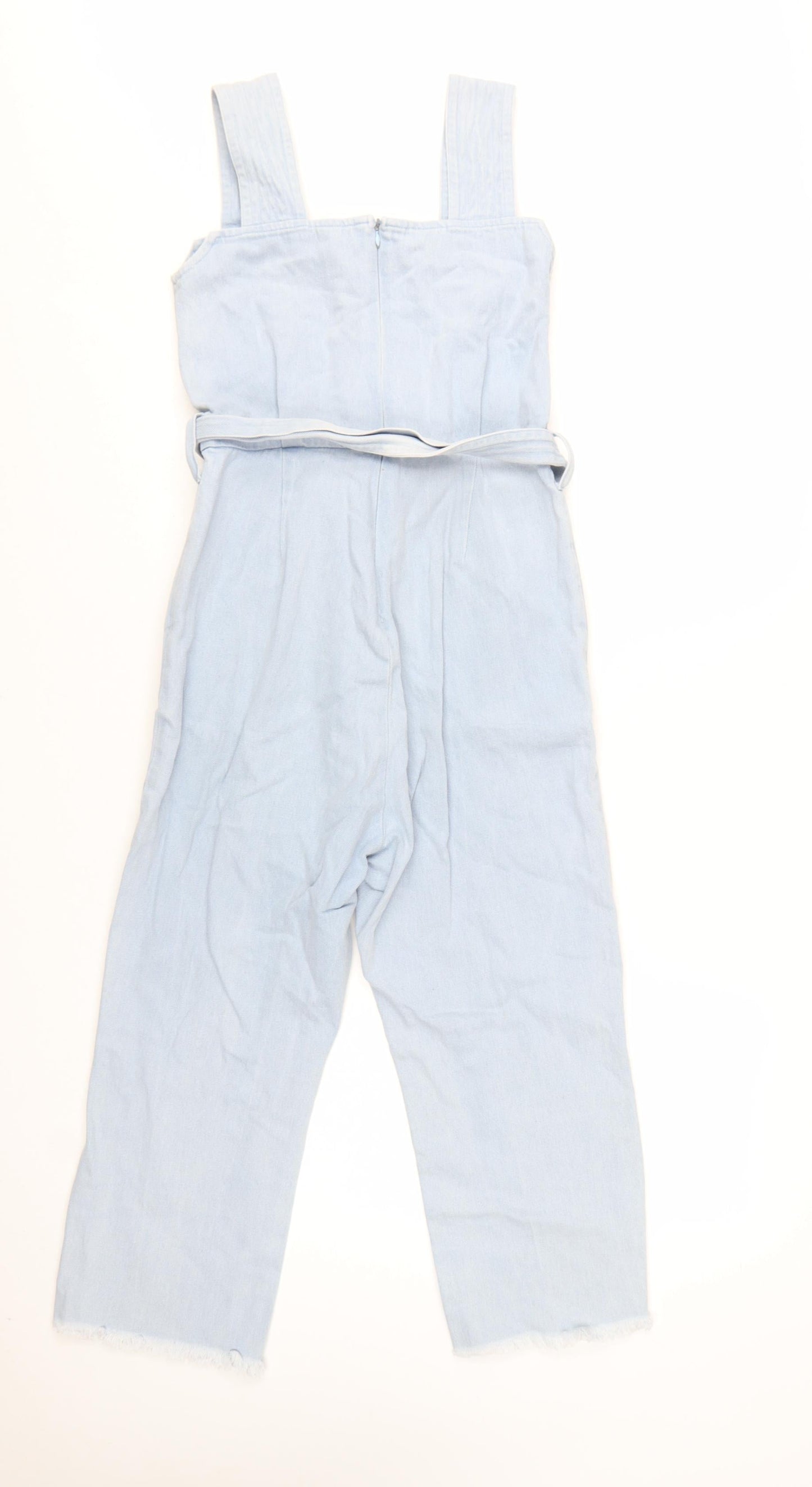 Liquor N Poker Girls Blue Denim Belted Sleeveless Jumpsuit Age 8