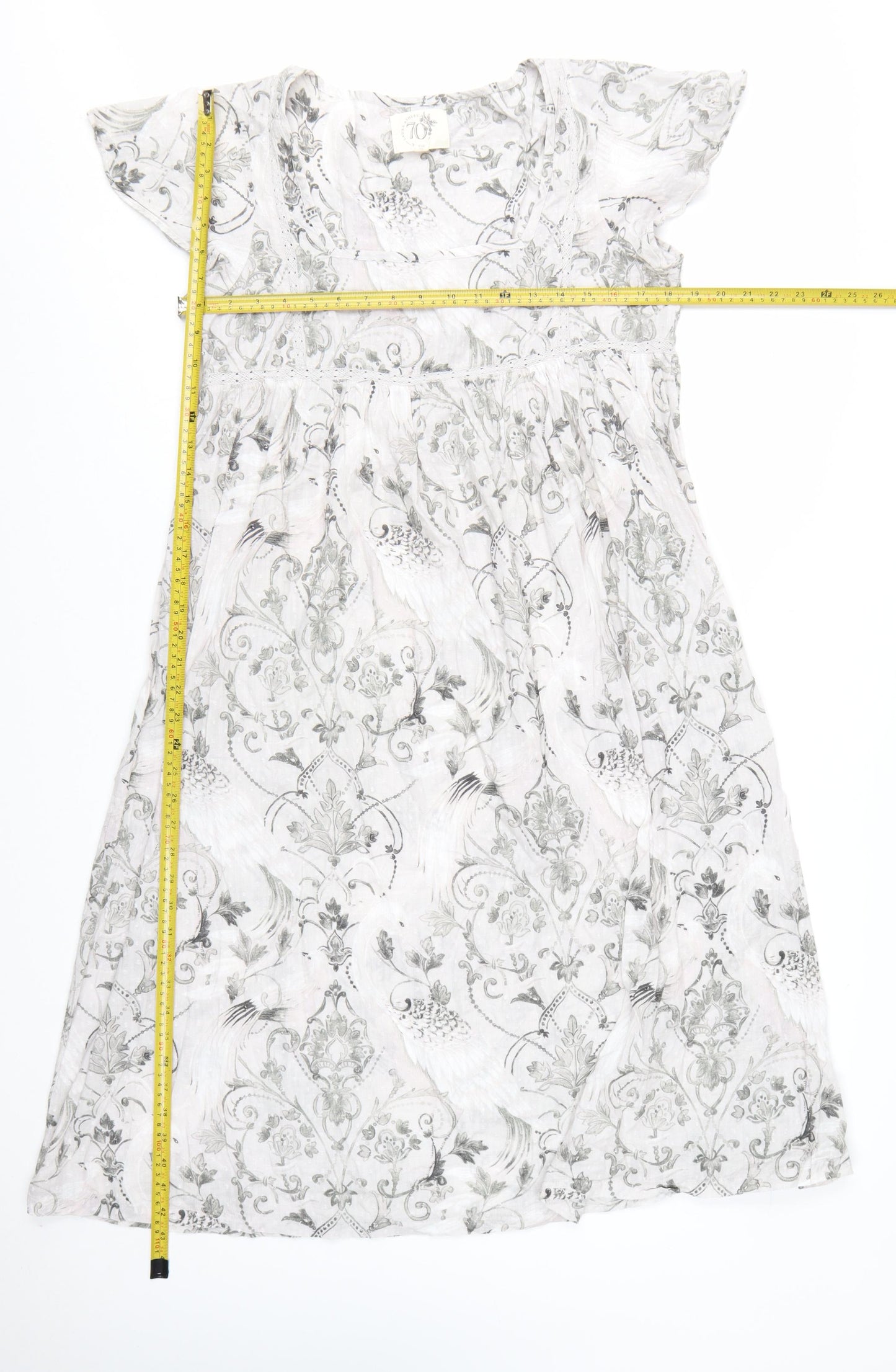 Laura Ashley Women’s Ivory Floral Cotton Fit & Flare Dress Size 12