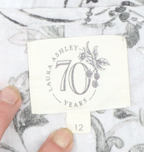 Laura Ashley Women’s Ivory Floral Cotton Fit & Flare Dress Size 12