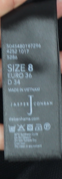 Jasper Conran Women Black Size 8 Wide-Leg Trousers