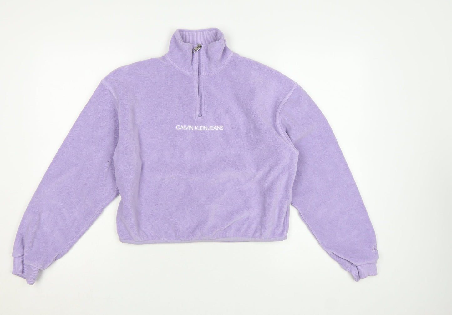 Calvin Klein Jeans Women's Purple 1/4 Zip Fleece Sweatshirt XS