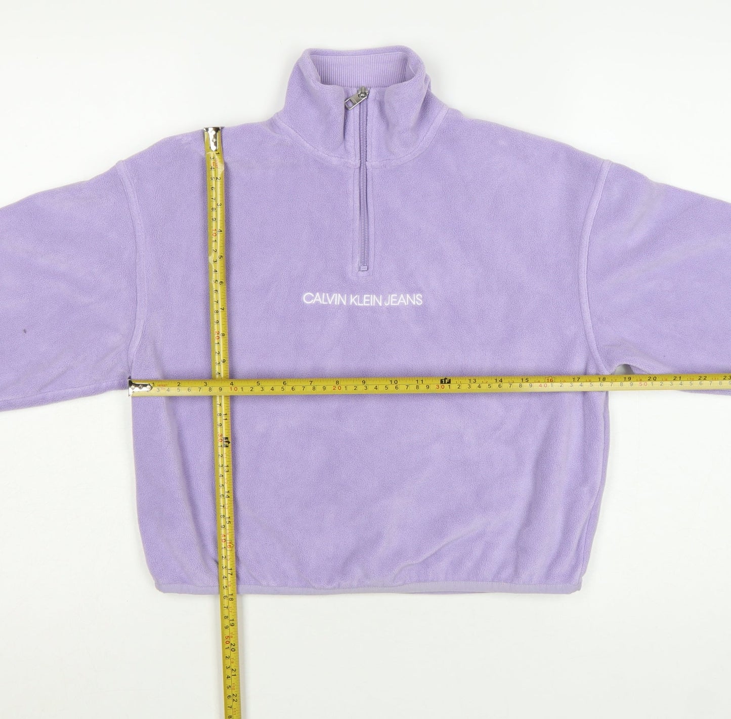 Calvin Klein Jeans Women's Purple 1/4 Zip Fleece Sweatshirt XS