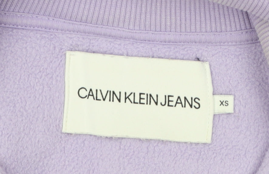 Calvin Klein Jeans Women's Purple 1/4 Zip Fleece Sweatshirt XS