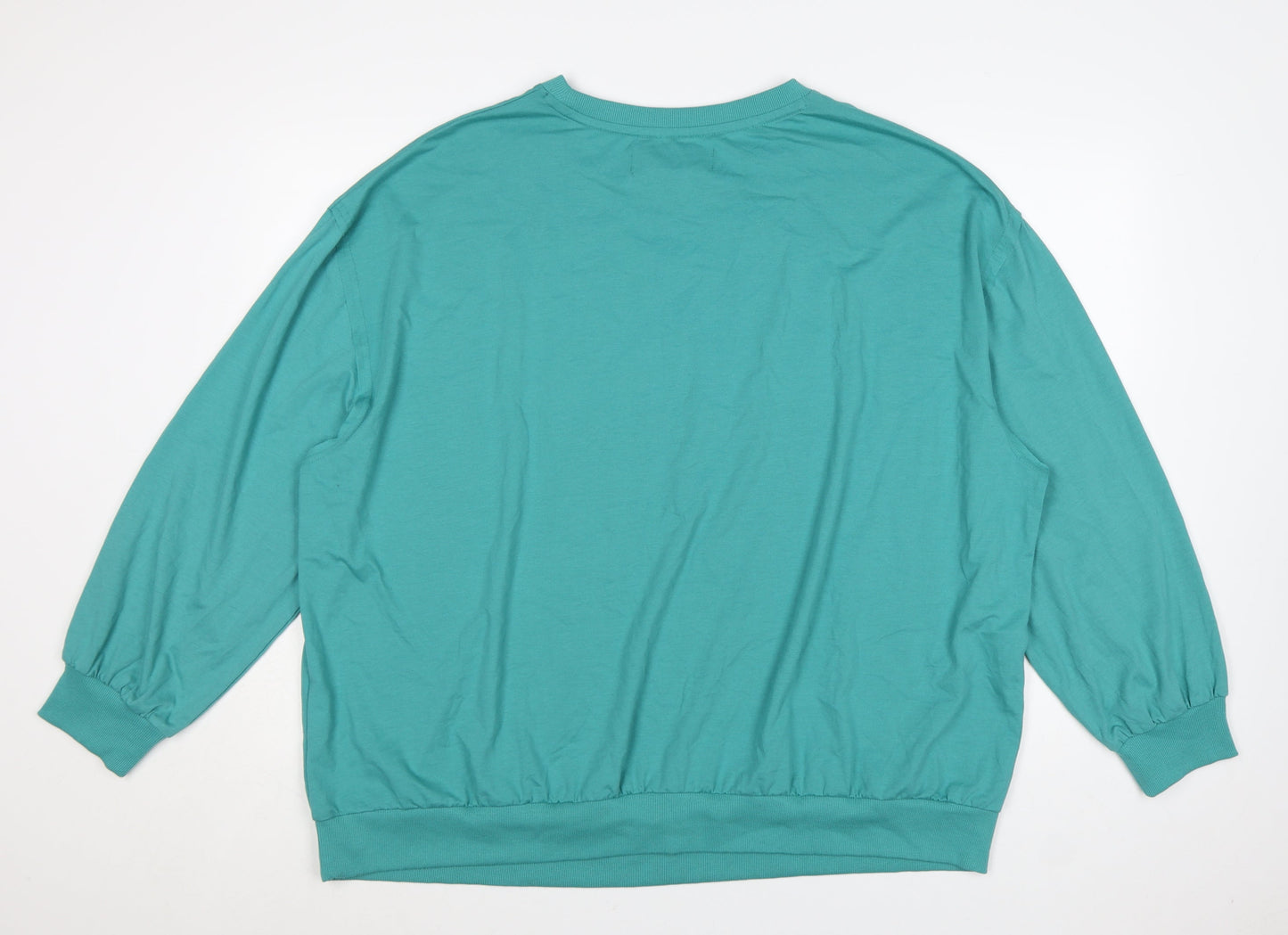 Joe Browns Womens Teal Shine Sweatshirt UK 24/26 Long Sleeve Crew Neck
