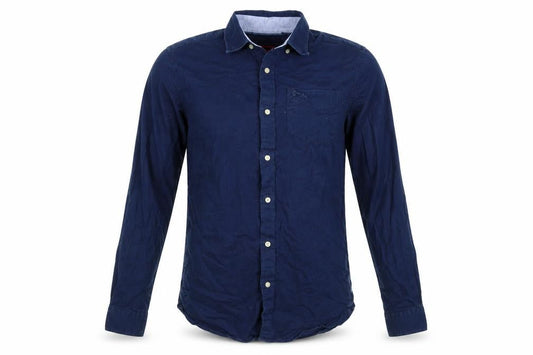 Superdry Men's Blue Regular Fit Long Sleeve Button-Up Shirt Size S