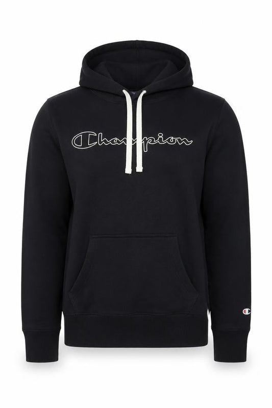 Champion Men's Black Medium Pullover Hoodie with Logo