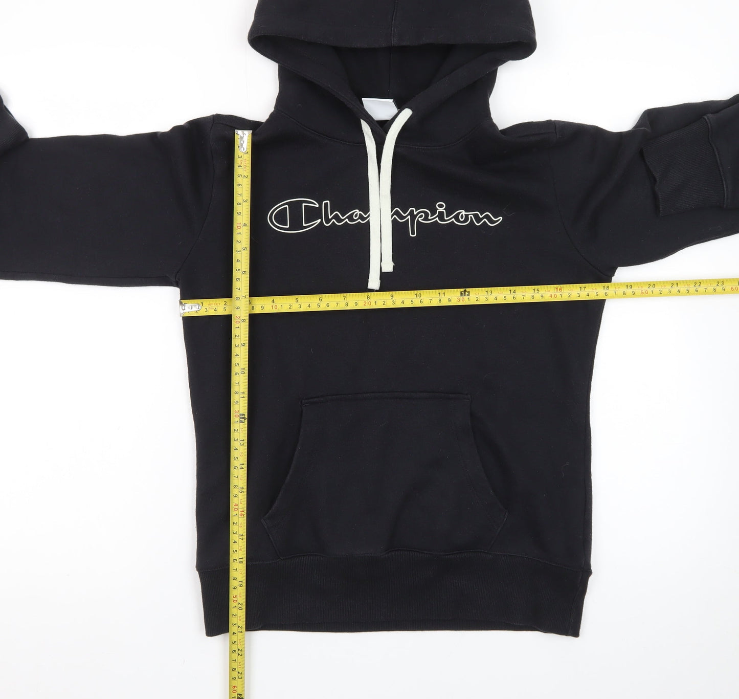 Champion Men's Black Medium Pullover Hoodie with Logo