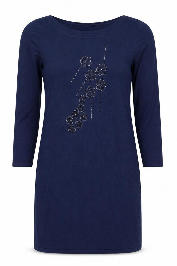 Selection Women Blue M Bodycon Knit Dress Long Sleeve Beaded