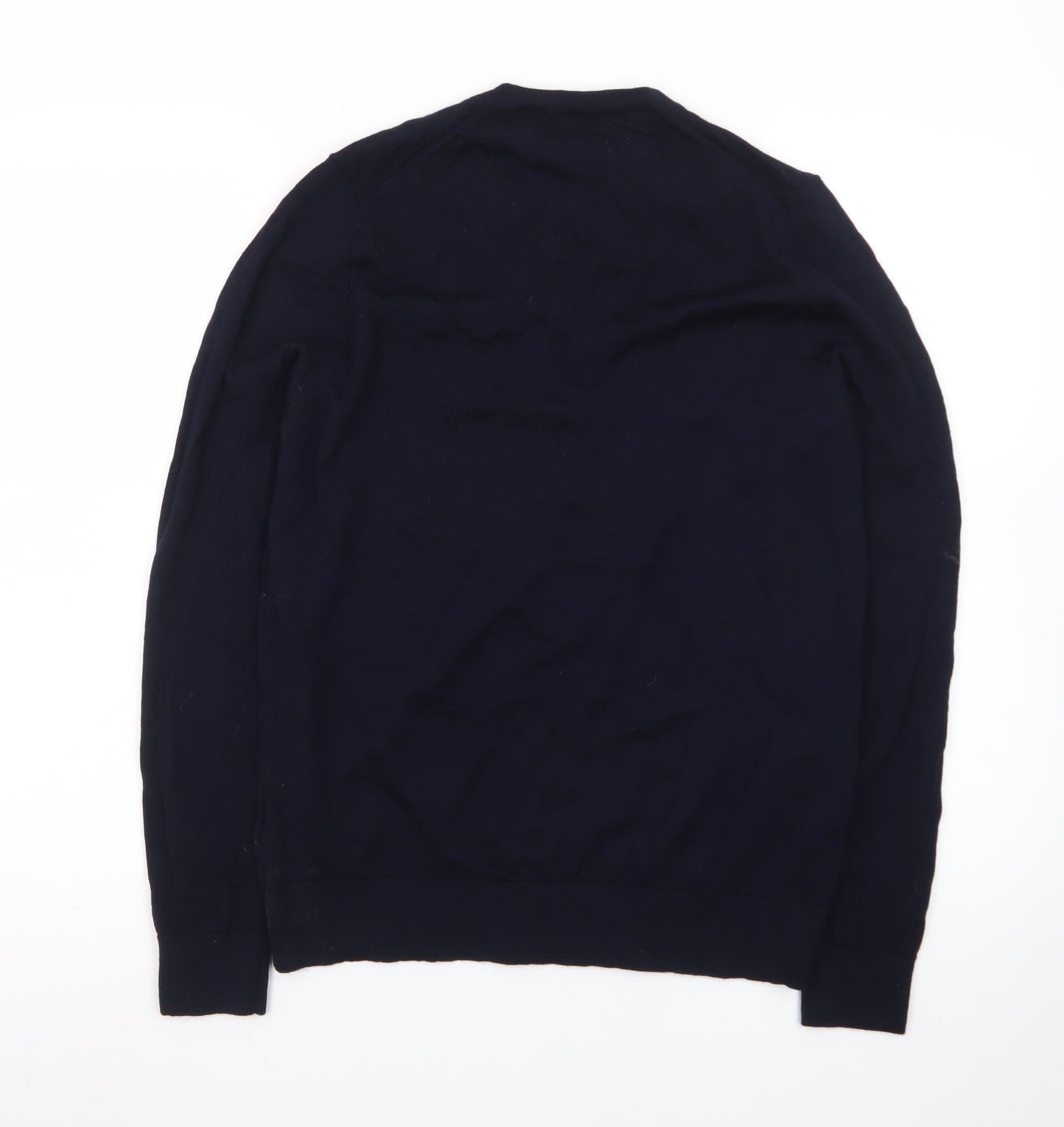 Marks and Spencer Men’s Blue Merino Wool V-Neck Jumper M