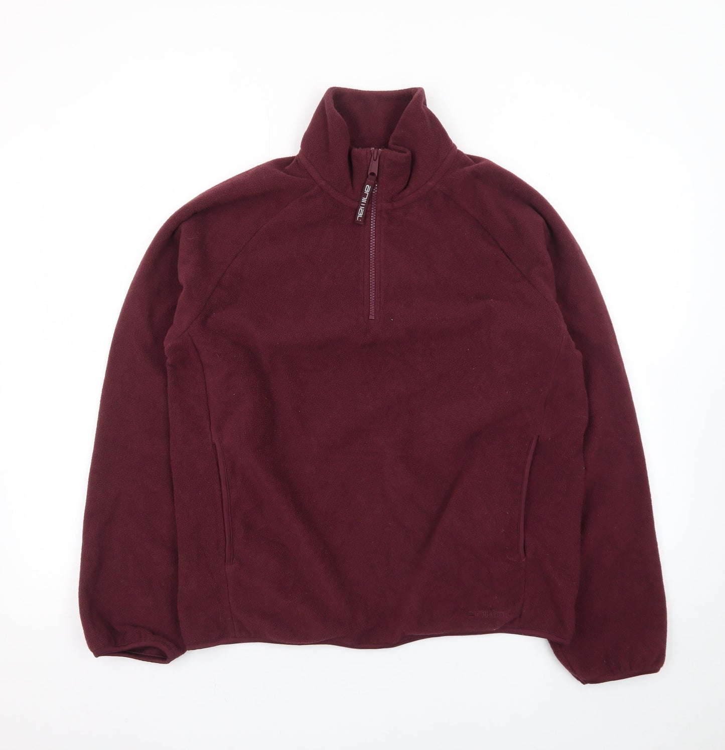 Animal Womens Burgundy Fleece 1/2 Zip Jacket UK 12