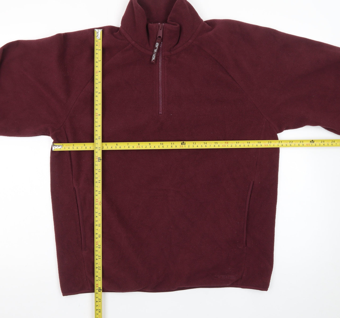 Animal Womens Burgundy Fleece 1/2 Zip Jacket UK 12