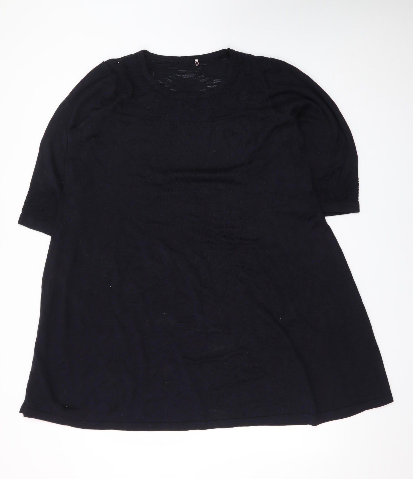 Marks and Spencer Women's Black Cotton A-Line Knit Dress Size 18