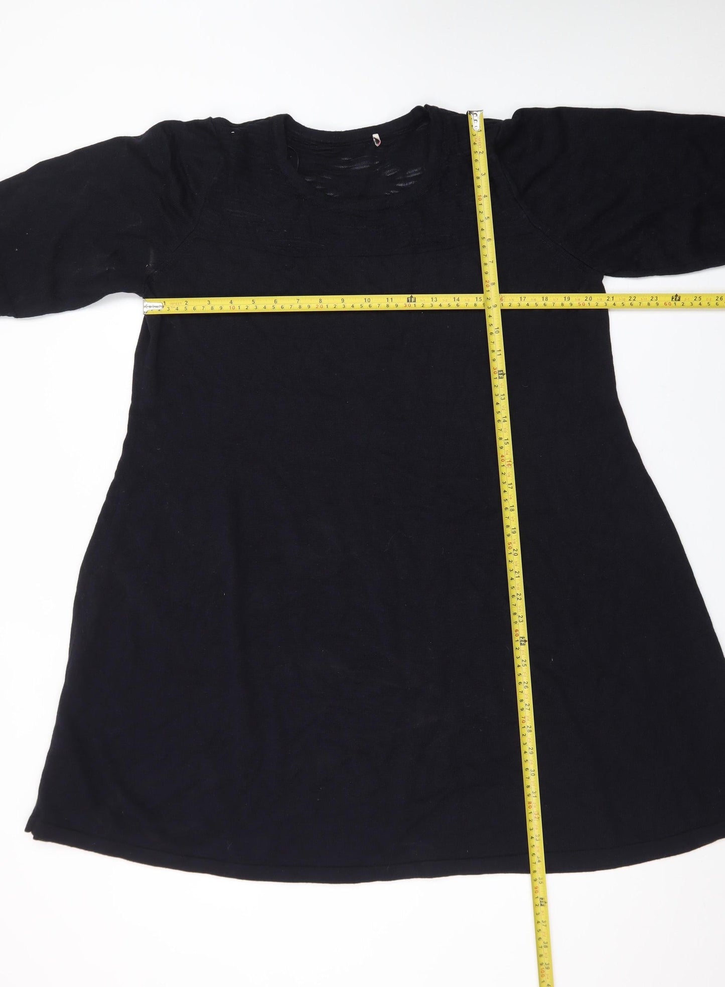 Marks and Spencer Women's Black Cotton A-Line Knit Dress Size 18