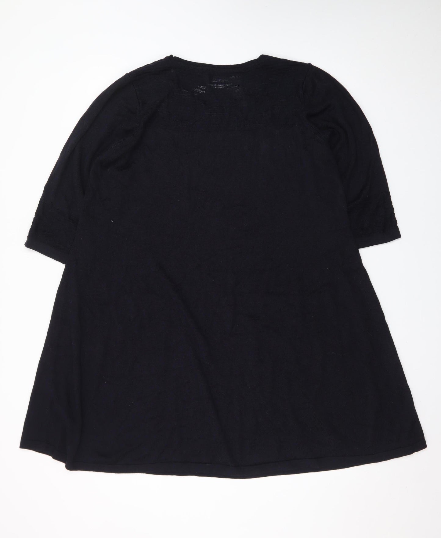 Marks and Spencer Women's Black Cotton A-Line Knit Dress Size 18