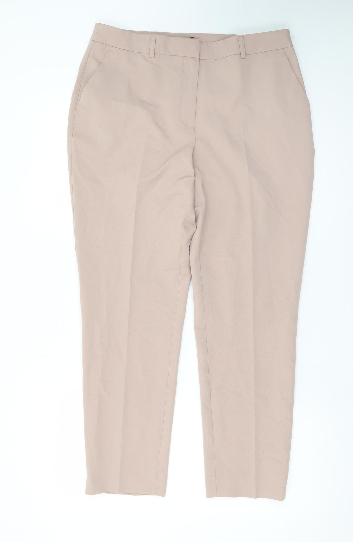 Dorothy Perkins Women Beige Slim Tapered Work Trousers Size 12