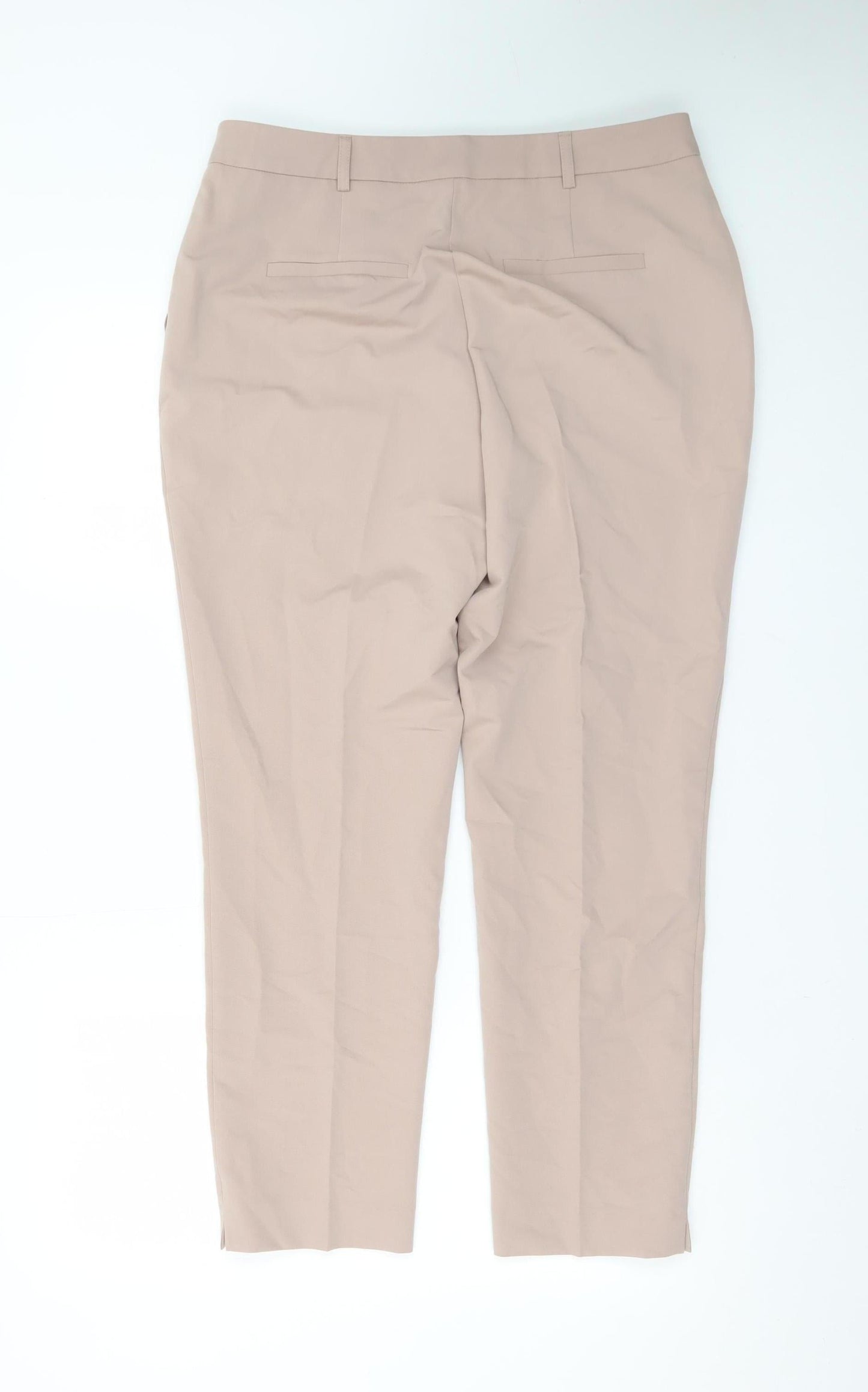 Dorothy Perkins Women Beige Slim Tapered Work Trousers Size 12