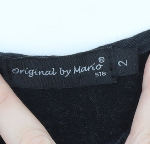 Original by Mario Women's Black Knit A-Line Dress Size M 3/4 Sleeve