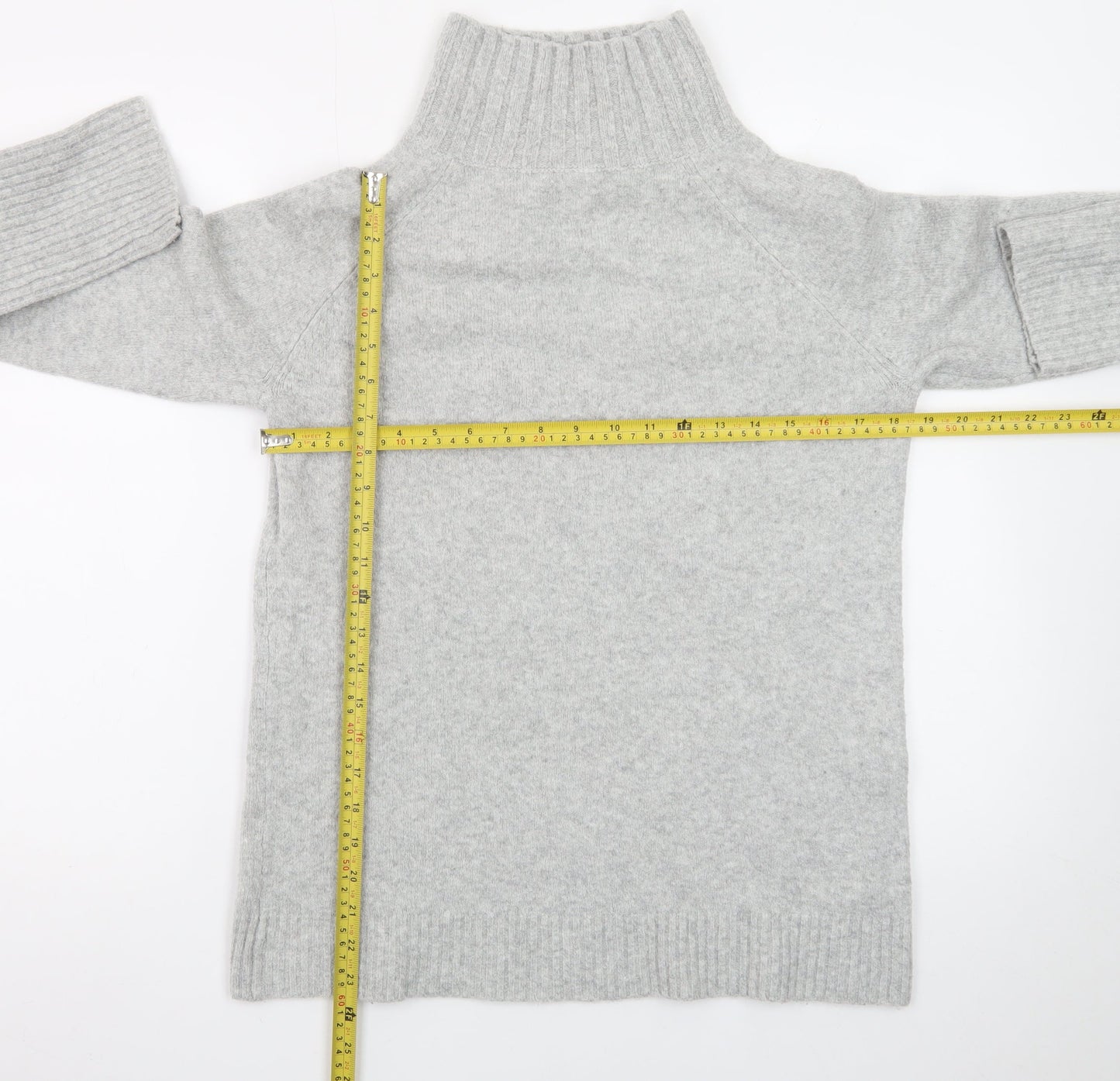 Mint Velvet Women’s Grey Roll Neck Jumper Size 10 Wool Blend