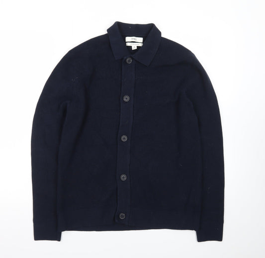 Marks and Spencer Women’s Navy Cotton Blend Collared Cardigan M