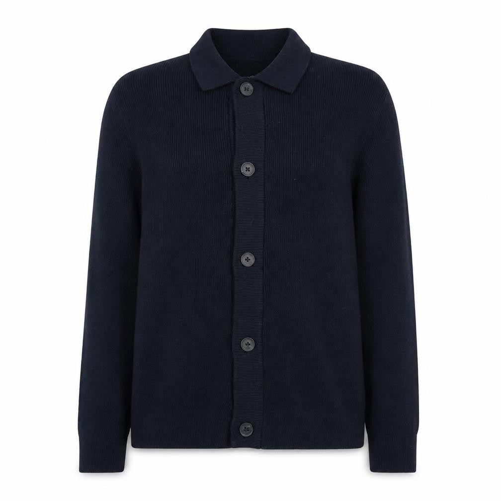 Marks and Spencer Women’s Navy Cotton Blend Collared Cardigan M