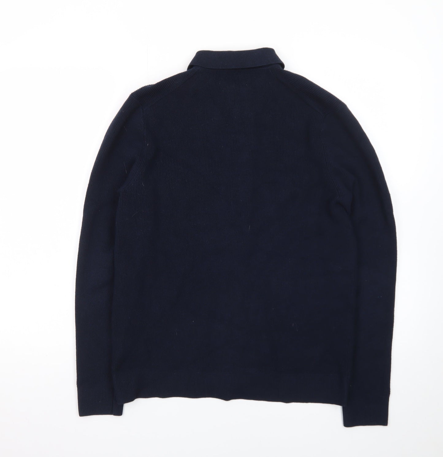 Marks and Spencer Women’s Navy Cotton Blend Collared Cardigan M