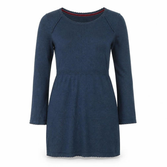 Mantaray Women's Blue Size 10 Cotton Jumper Dress Long Sleeve