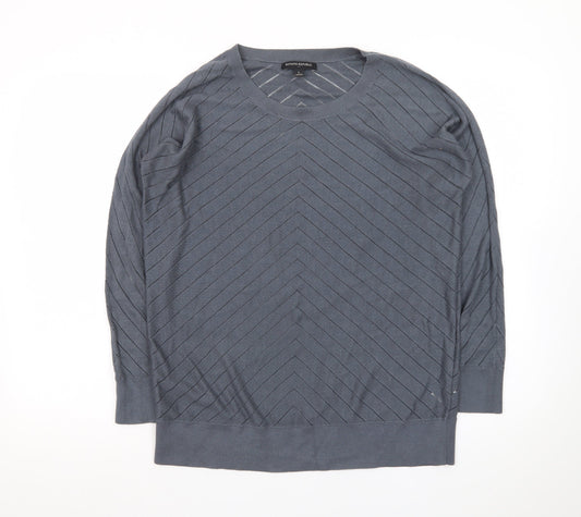 Banana Republic Women Blue L Jumper Crew Neck Long Sleeve Knit Top
