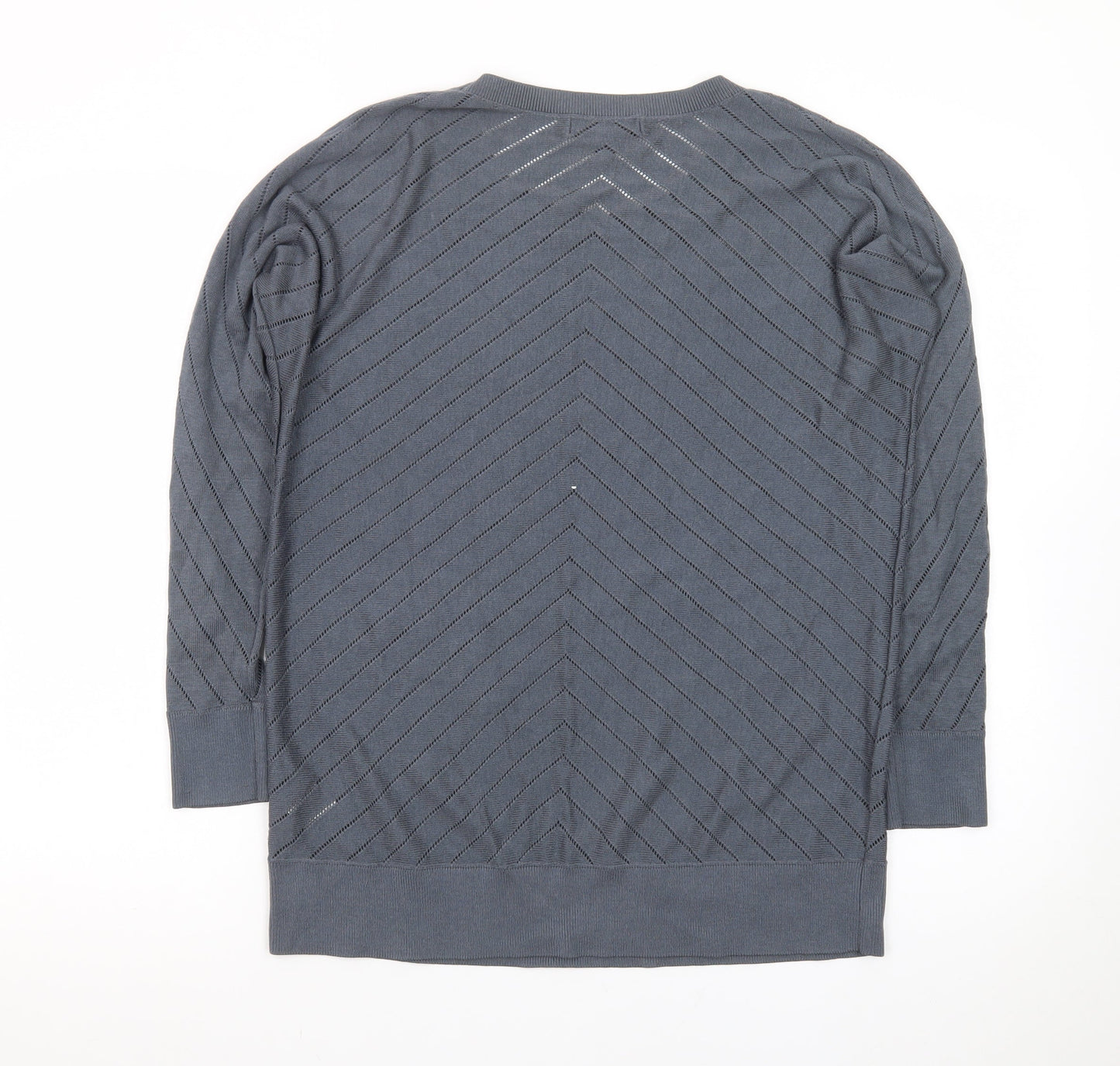 Banana Republic Women Blue L Jumper Crew Neck Long Sleeve Knit Top