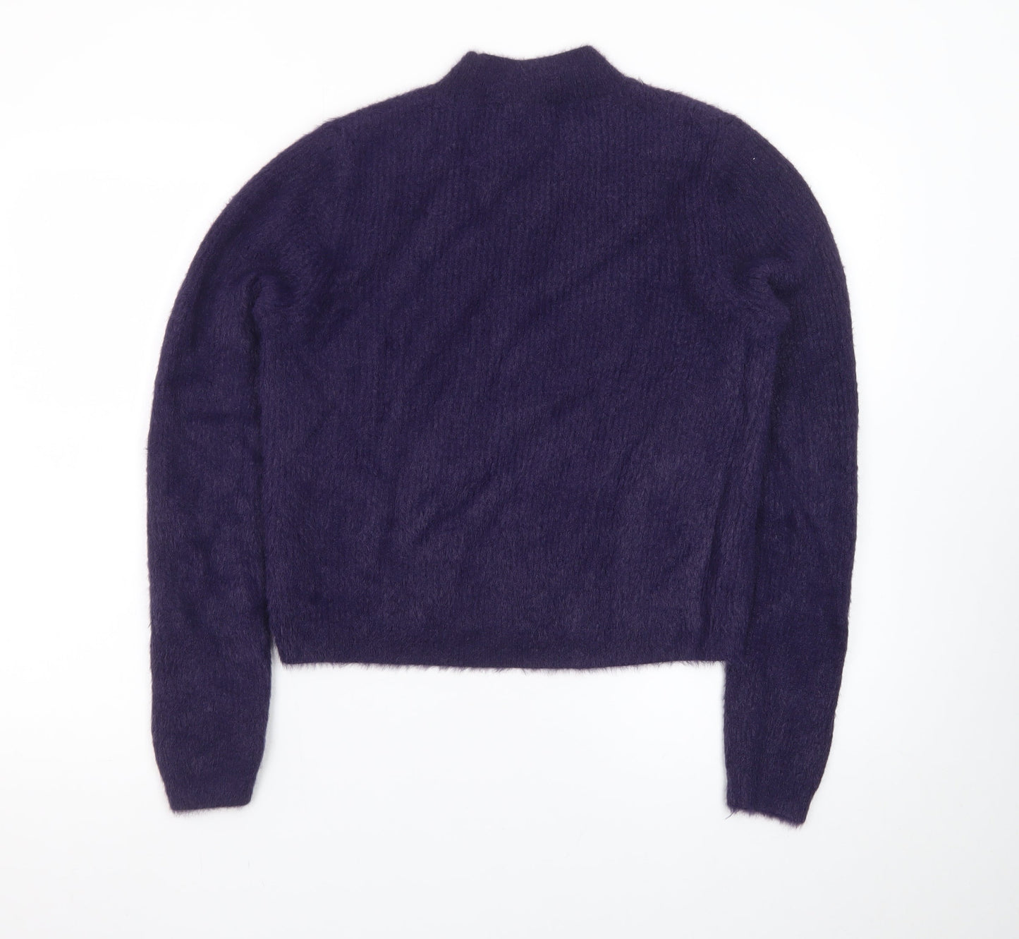 & Other Stories Women Purple Mock Neck Mohair Wool Blend Jumper Size 12