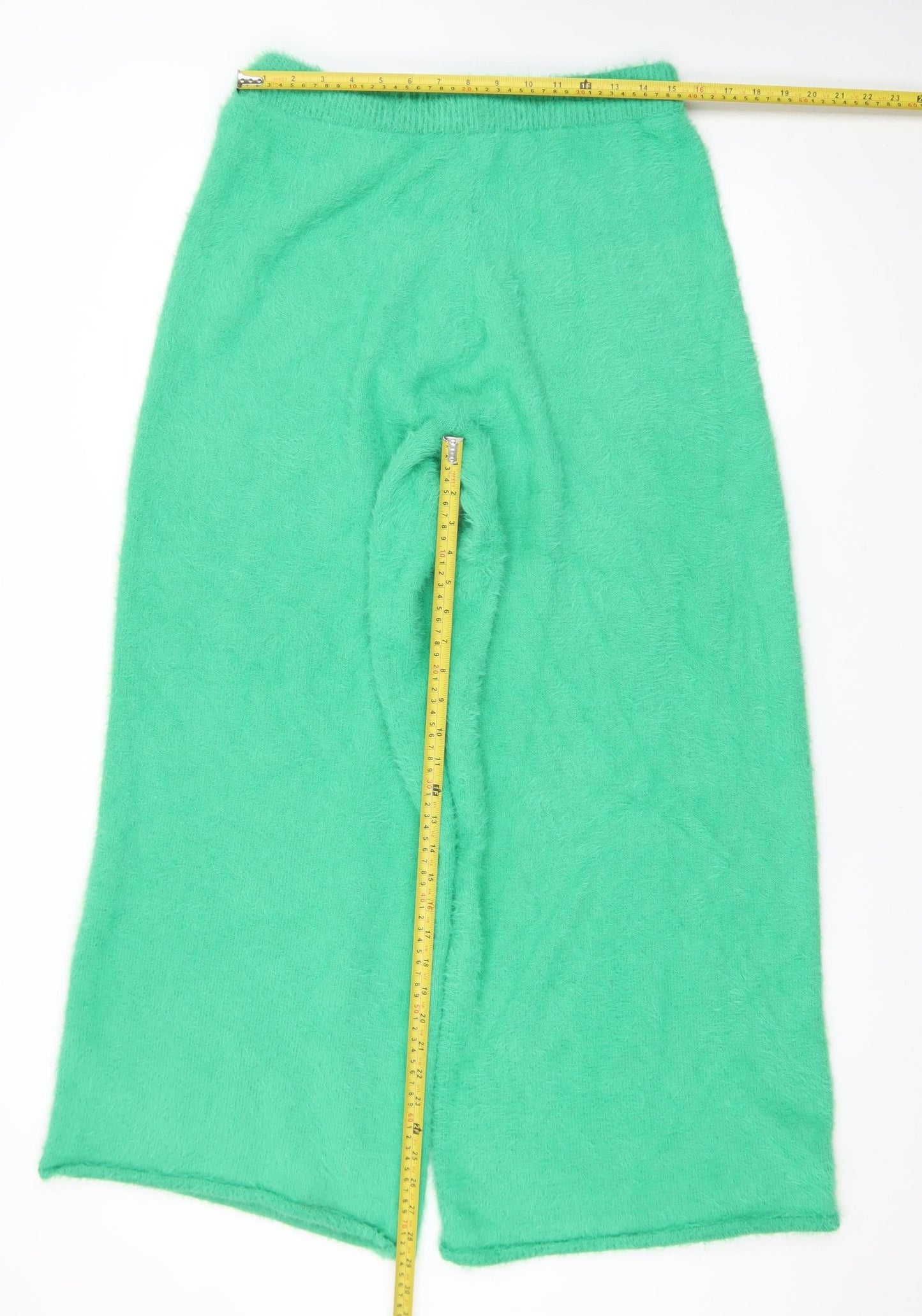 In The Style Women's Green Wide-Leg Knit Trousers Size 18