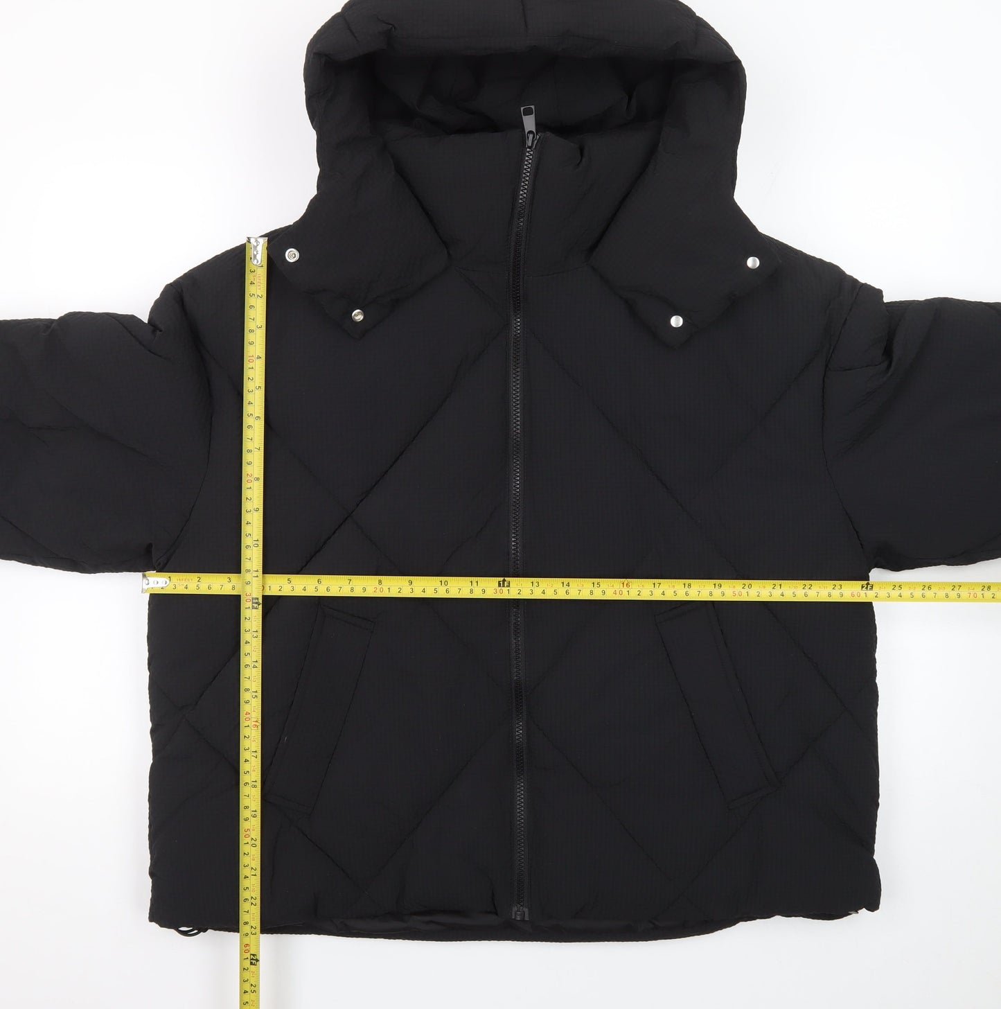 Next Womens Black Hooded Quilted Puffer Jacket Size M