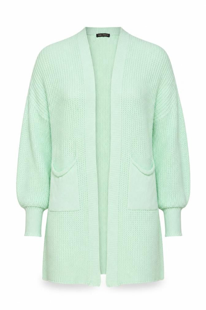 QED London Women’s Green Chunky Knit Long Cardigan Size 6