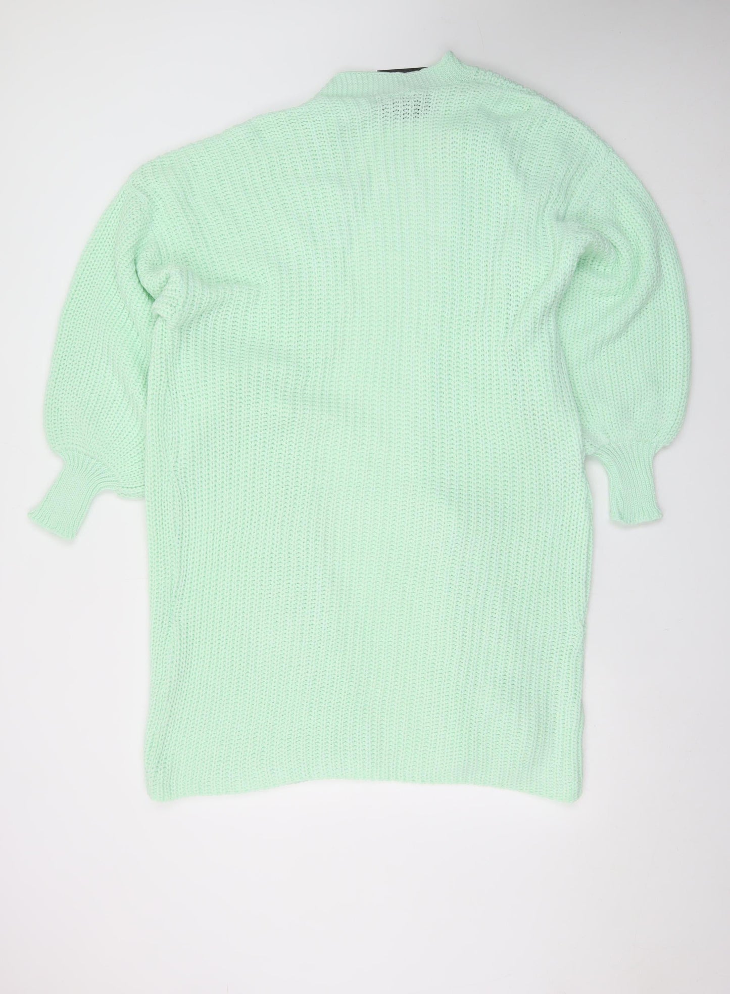 QED London Women’s Green Chunky Knit Long Cardigan Size 6