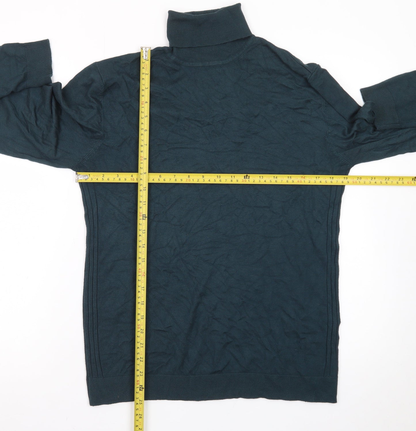 River Island Men’s Green Roll Neck Cotton Jumper M