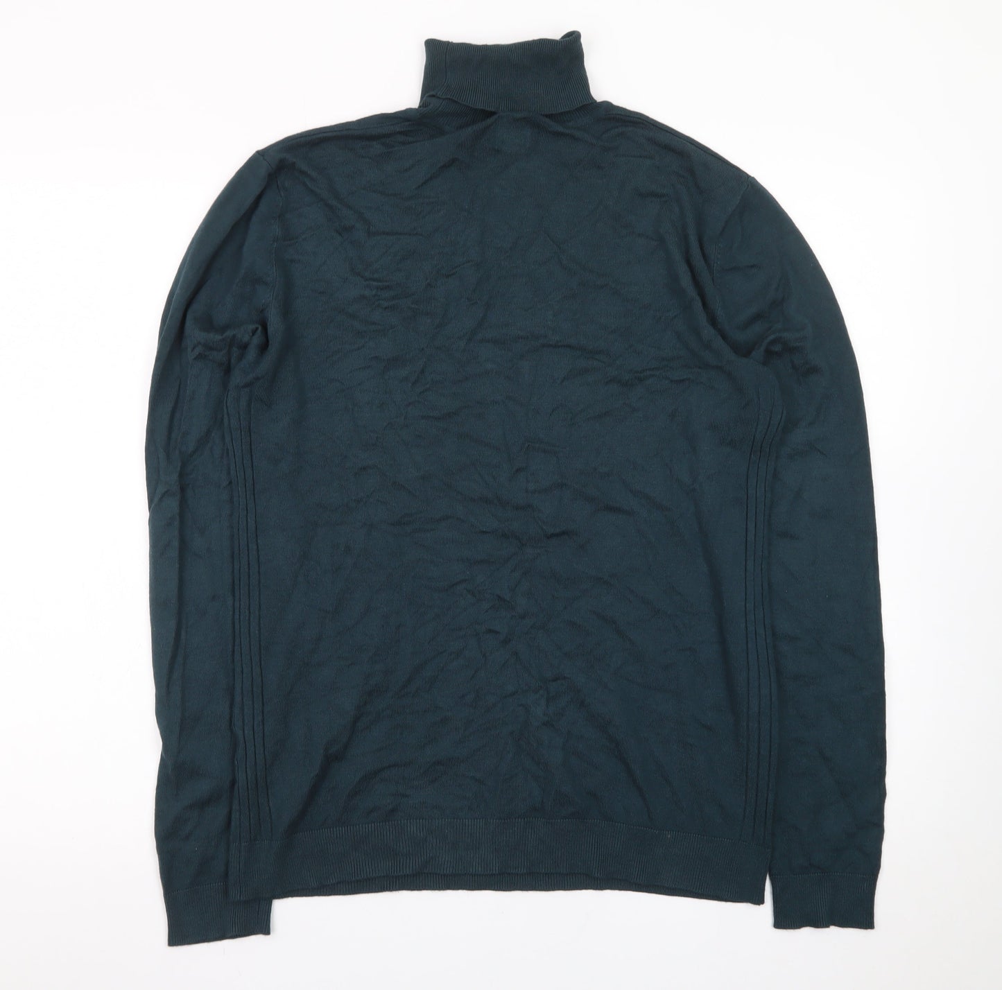 River Island Men’s Green Roll Neck Cotton Jumper M