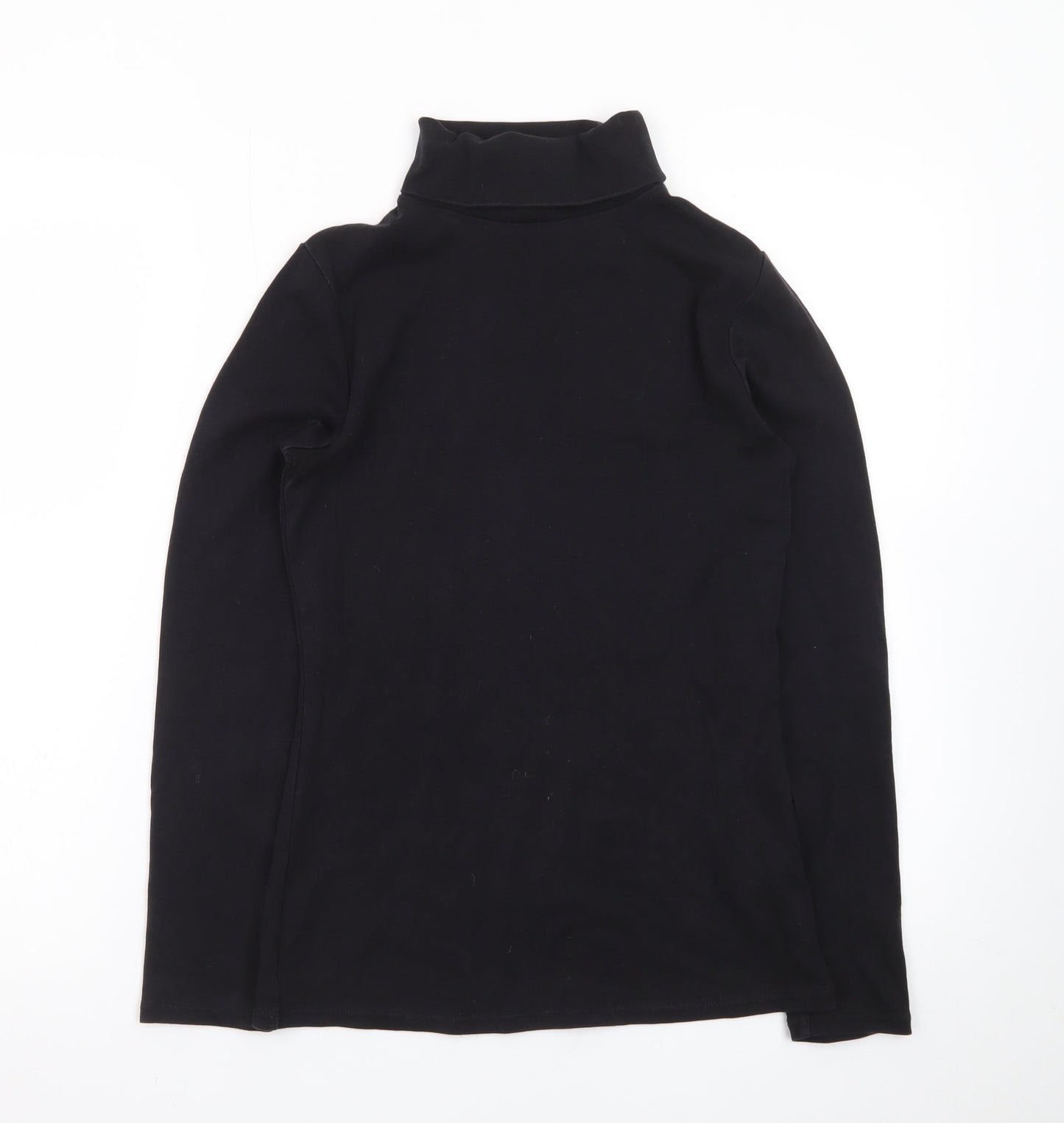 Boden Women's Black Roll Neck Long Sleeve Cotton Top Size S