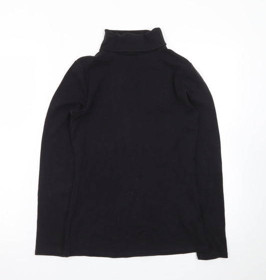 Boden Women's Black Roll Neck Long Sleeve Cotton Top Size S