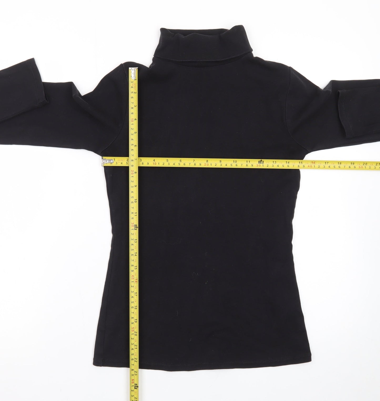 Boden Women's Black Roll Neck Long Sleeve Cotton Top Size S
