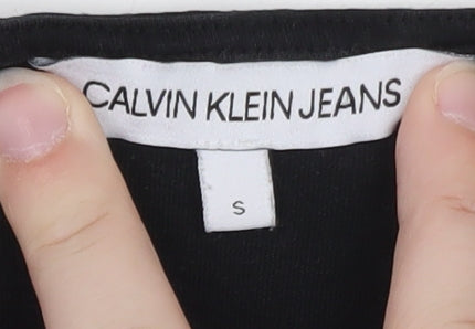 Calvin Klein Jeans Women’s Black Cropped Tank Top S Cotton Stretch