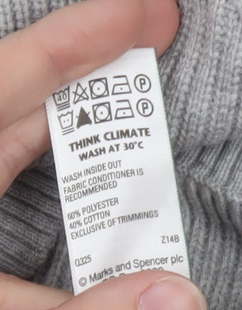 Marks and Spencer Men’s Grey L Half Zip High Neck Jumper