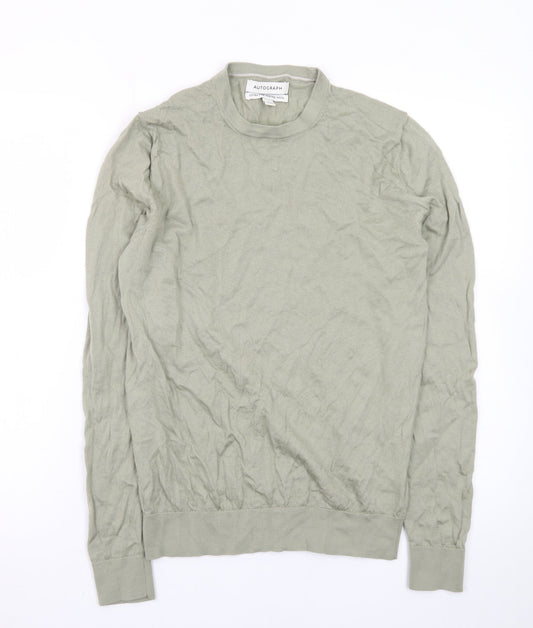 Marks and Spencer Men’s Green Merino Wool Crew Neck Jumper S