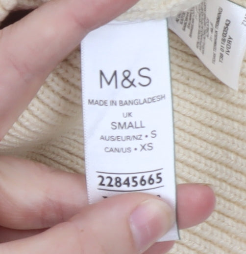 Marks and Spencer Women’s Ivory Full Zip Mock Neck Jumper Size S